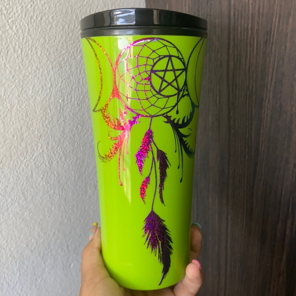 Tumbler green with metallic multi color